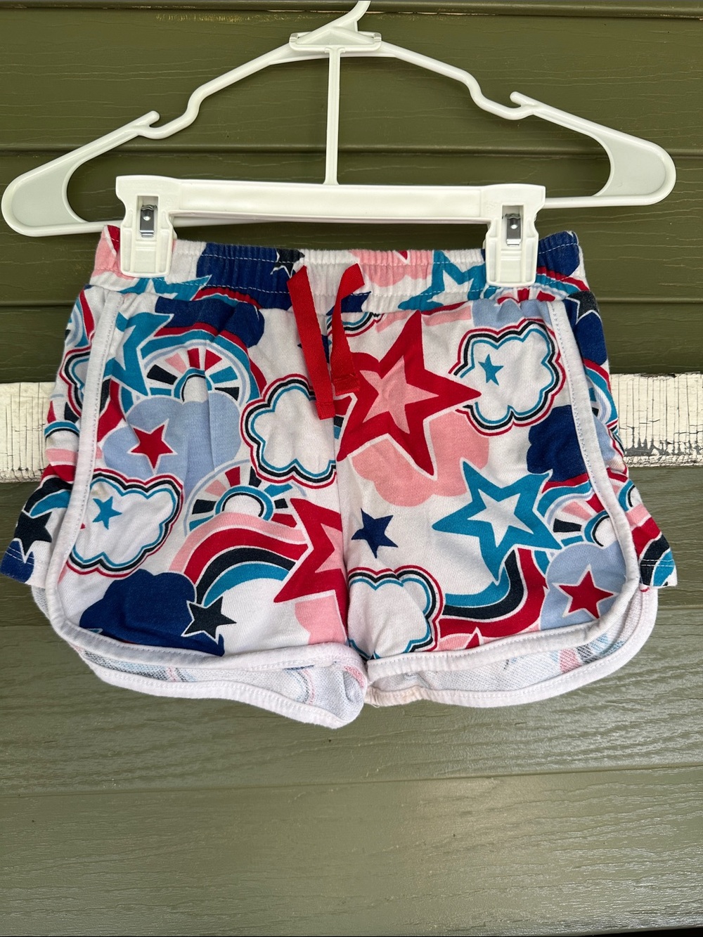 Celebrate It Red, Blue & Pink Star Cloud Print Pull-On Shorts